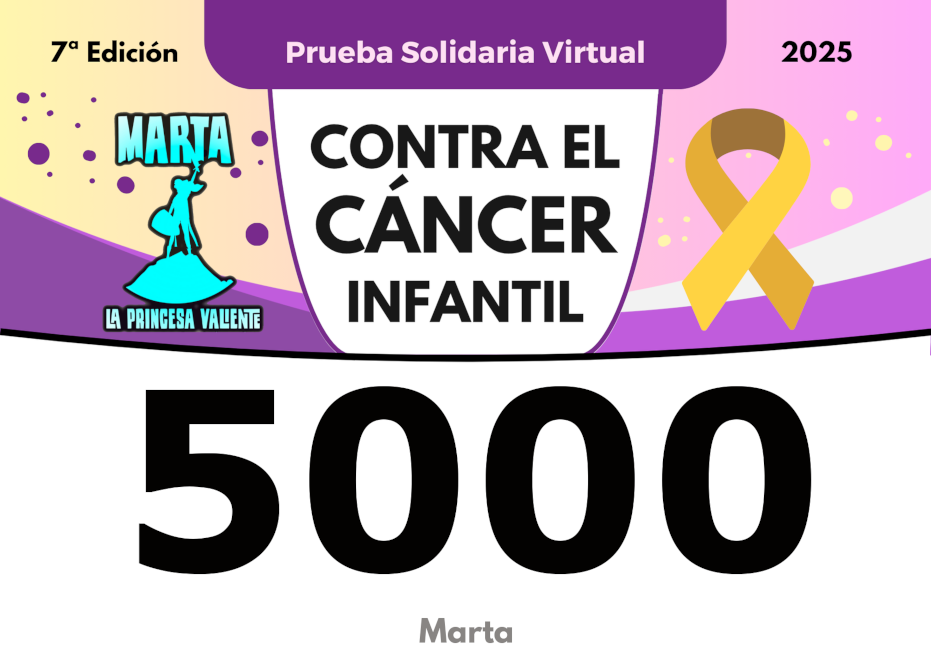 Ejemplo de Dorsal Virtual para la VII Carrera Contra el Cáncer Infantil 2025